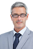 Confident businessman wearing glasses