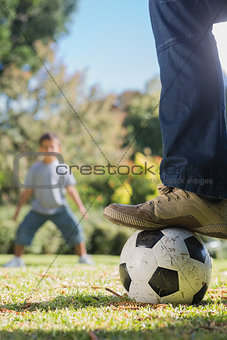 Child waiting for the football