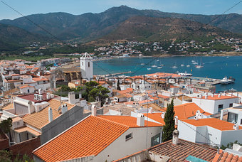 Port de la Selva view of the town in the Mediterranean sea. 