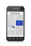 Smart phone with business news article