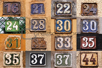 House numbers on a wall