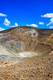 Vertical view of volcano crater on Vulcano island, Sicily