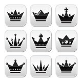 Crown, royal family buttons set