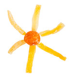 Sun made from papaya and mandarin