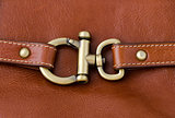Lock metal ring on Brown Leather