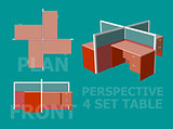 Four Office Table Set Design