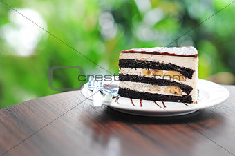 Chocolate cake with banana