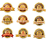 Anniversary gold badge set