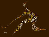 hockey pictogram with brown words