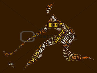 hockey pictogram with brown words