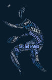Table tennis pictogram with blue words