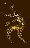 Table tennis pictogram with brown words