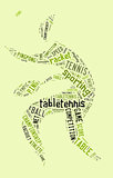 Table tennis pictogram with green words