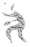 Table tennis pictogram with black words