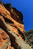 Awe inspiring red cliffs along the National Pass - Australia