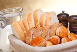 Assorted sliced bakery products
