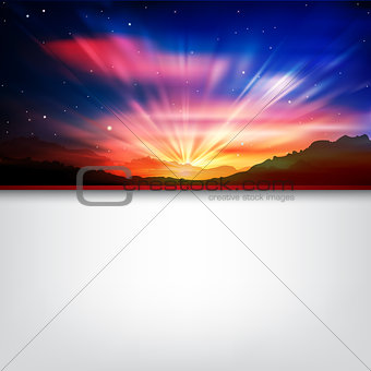 abstract background with sunrise and mountains