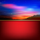 abstract background with sunrise and mountains