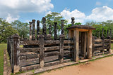 Ancient pavilion with lotus pillars