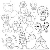 Coloring book with circus elements