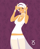 Beautiful girl in white dress - zodiac signs