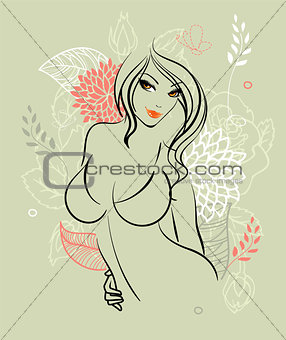 Beauty floral woman