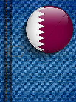 Qatar Flag Button in Jeans Pocket Vector