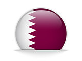 Qatar Flag Glossy Button Vector