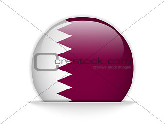 Qatar Flag Glossy Button Vector