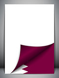 Qatar Country Flag Turning Page Vector
