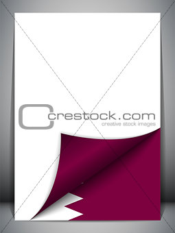 Qatar Country Flag Turning Page Vector