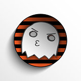 Vector - Halloween Ghost Button Icon Stripe Vector