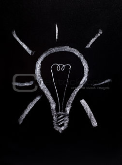 Lamp, drawn on blackboard