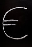 Euro sign on blackboard
