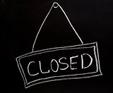 Closed sign made on a blackboard