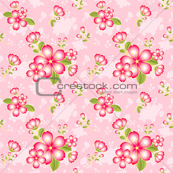 Oriental Flower Seamless Pattern Background