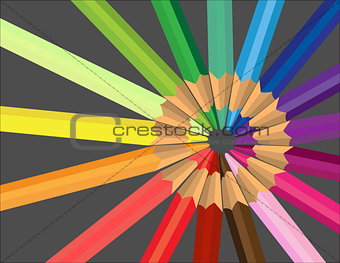 Vector background with colored pencils 
