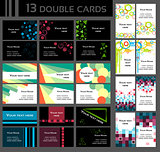 Set of 13 double business cards,