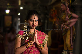 Indian girl praying