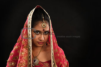 Indian woman in traditional sari 