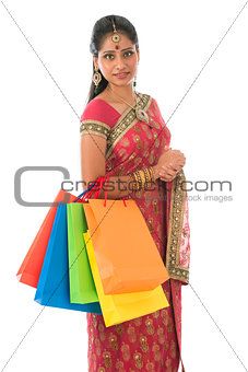 Indian woman shopping