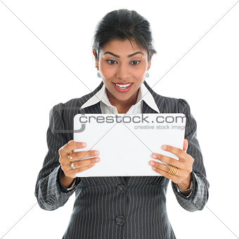 African American businesswoman using tablet pc