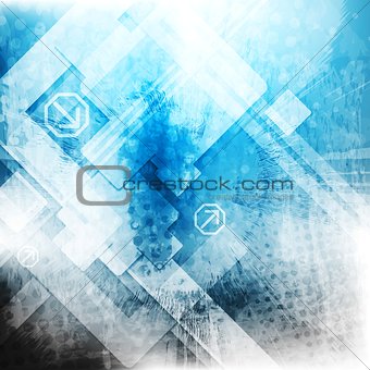 Vector blue tech grunge backdrop