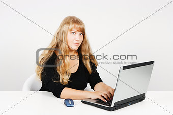 attractive girl with a laptop