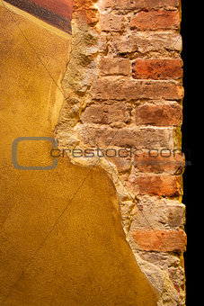 Cracked Concrete Vintage Brick Wall Background