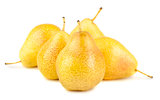 Five ripe yellow pears