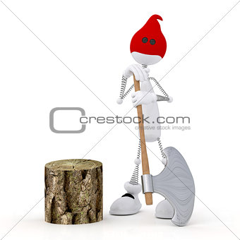 The 3D little man with an axe.