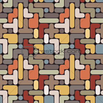 Vector abstract tetris background - vintage seamless color patte