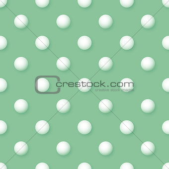Vector abstract vintage seamless polka dots volumetric green pat