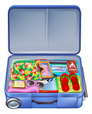 Full holiday vacation suitcase